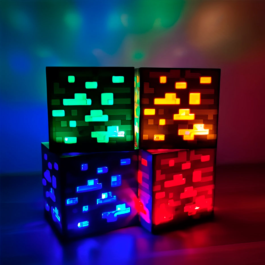 Mecha Verde, Amarilla, Azul, Roja - Minecraft - Lámpara 10 cm - En Caja - PVC / Plástico