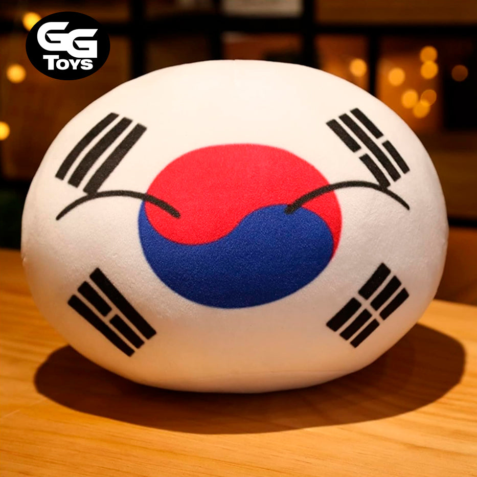 Corea del Sur Almohada - Countryballs - Peluche 20 cm - Algodón/ Felpa