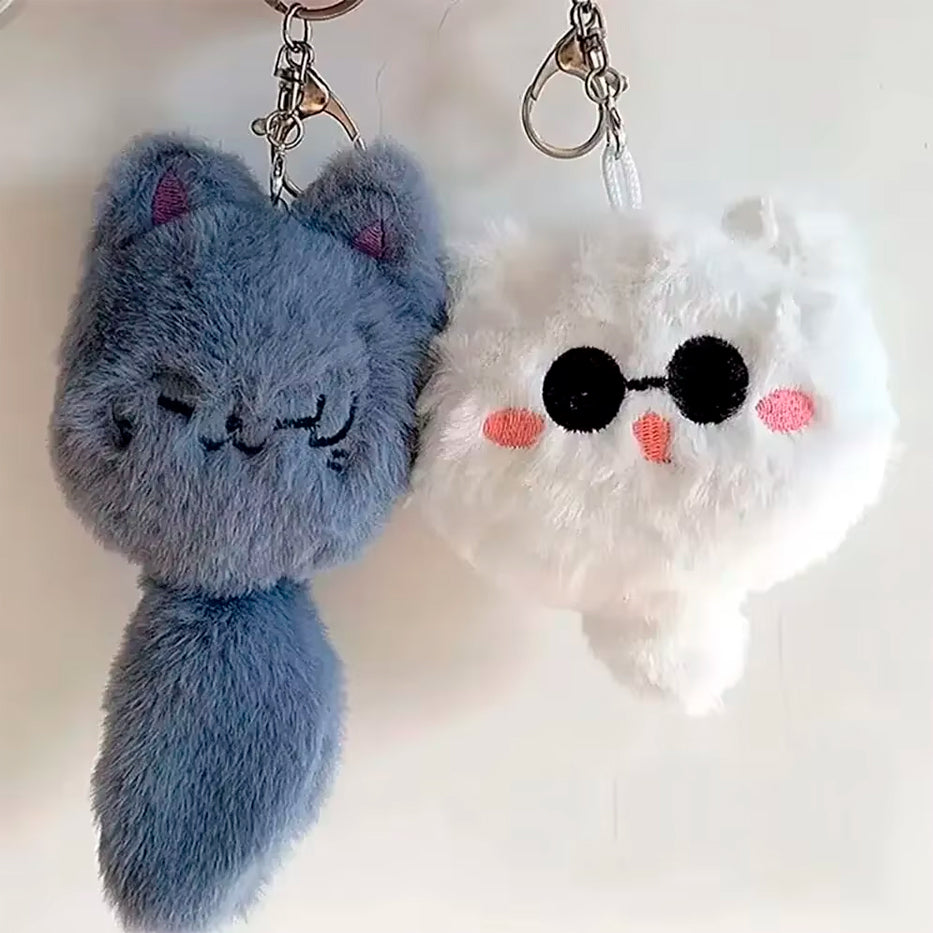 Gatitos Gojo y Geto - Jujutsu Kaisen - Llavero Peluche 13-17 cm - Algodón/Felpa
