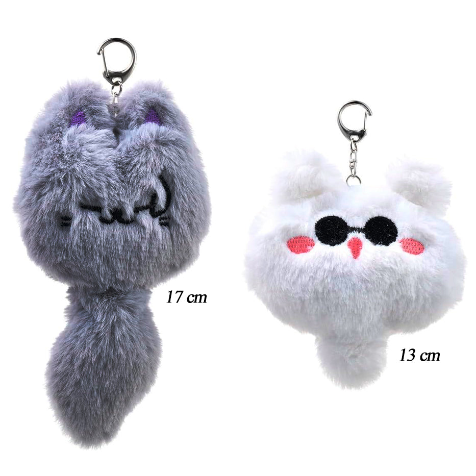 Gatitos Gojo y Geto - Jujutsu Kaisen - Llavero Peluche 13-17 cm - Algodón/Felpa