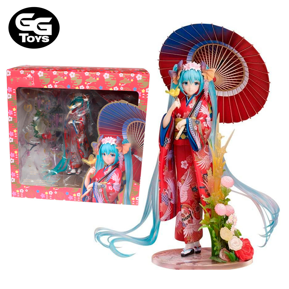 Miku Kimono con Sombrilla - Vocaloid - Figura de Acción 23 cm - En Caja - PVC / Plástico