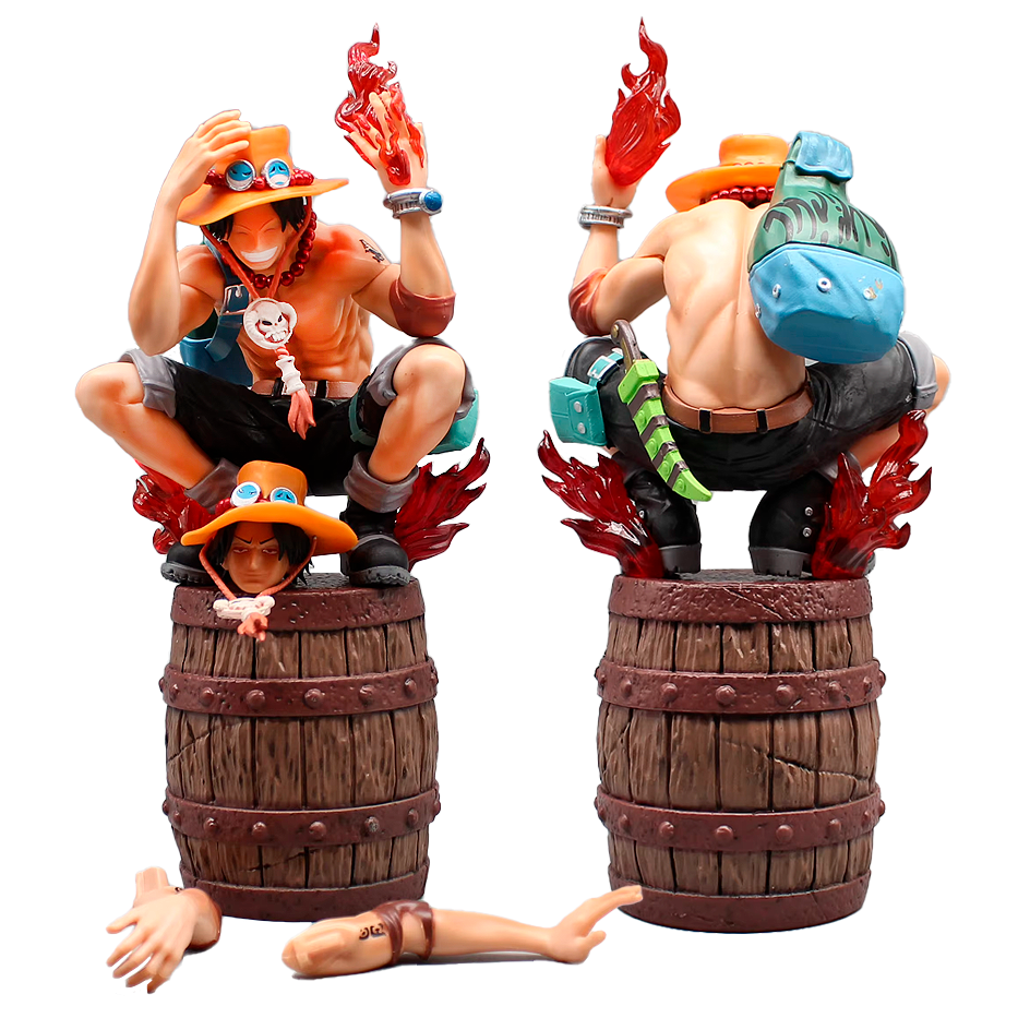 Ace sobre Barril - One Piece - Figura de Acción 34 cm - En Caja - PVC / Plástico