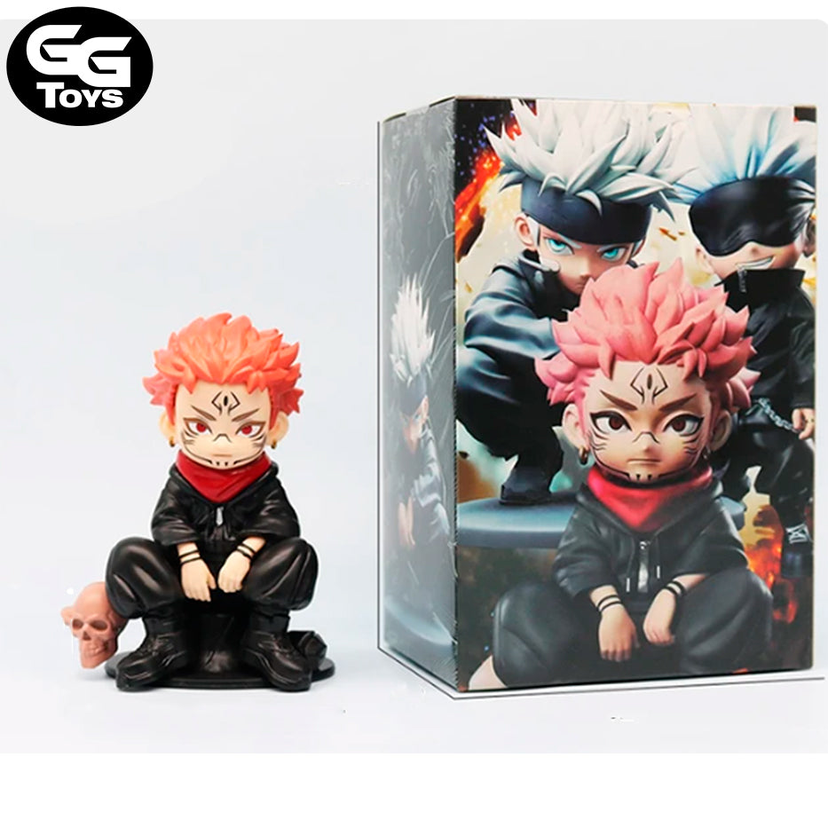 Sukuna Itadori chibi sentado - Jujutsu Kaisen - Figura de Acción 12 cm - En Caja - PVC / Plástico