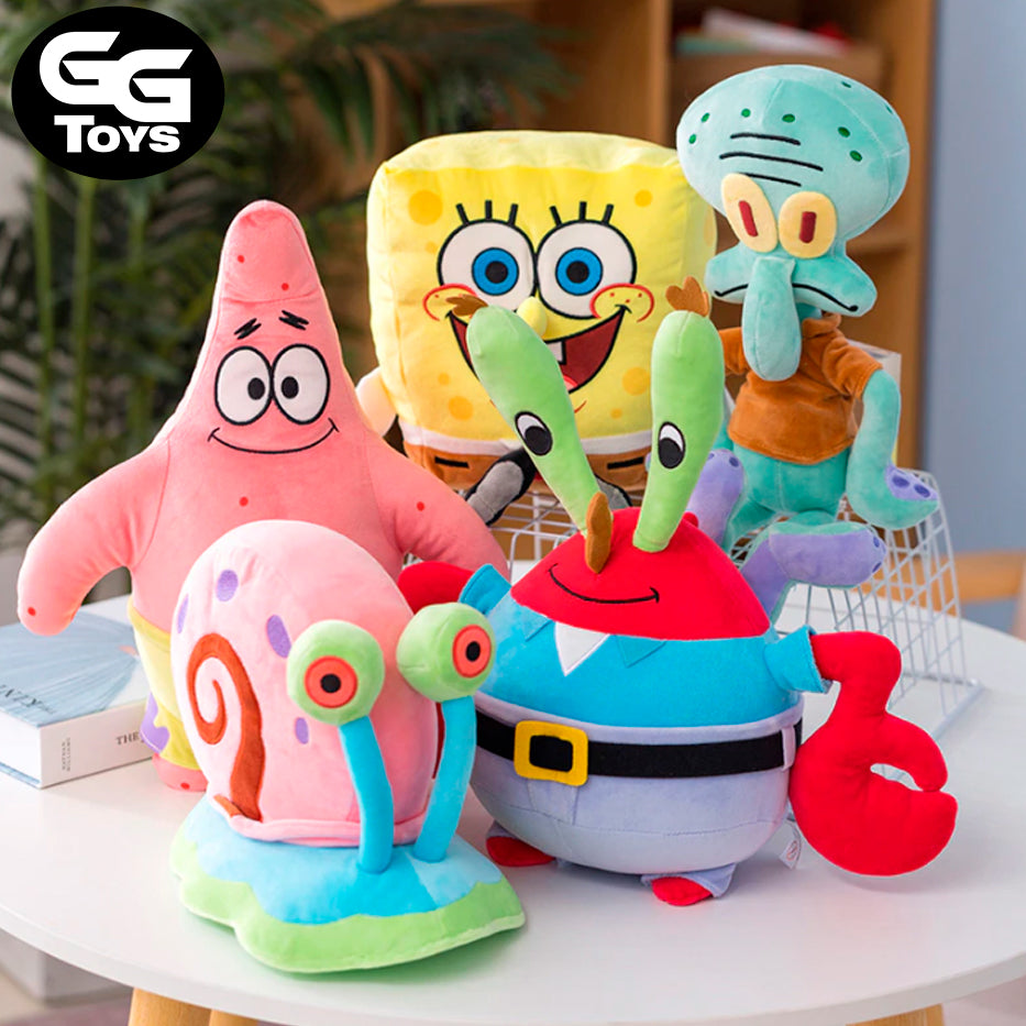 Bob Espobja Gary Patricio y Don Cangrejo - Peluches 22-38 cm - Algodón/ Felpa
