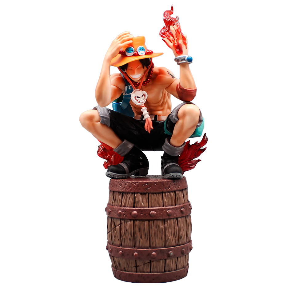 Ace sobre Barril - One Piece - Figura de Acción 34 cm - En Caja - PVC / Plástico
