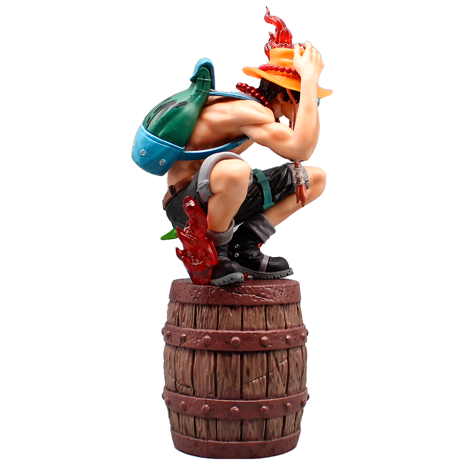 Ace sobre Barril - One Piece - Figura de Acción 34 cm - En Caja - PVC / Plástico
