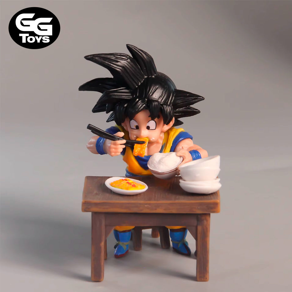 Goku y Vegeta Comiendo - Dragon Ball - Figura de Acción 8 cm - En Caja - PVC / Plástico
