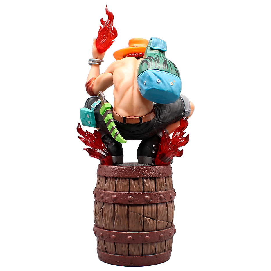 Ace sobre Barril - One Piece - Figura de Acción 34 cm - En Caja - PVC / Plástico