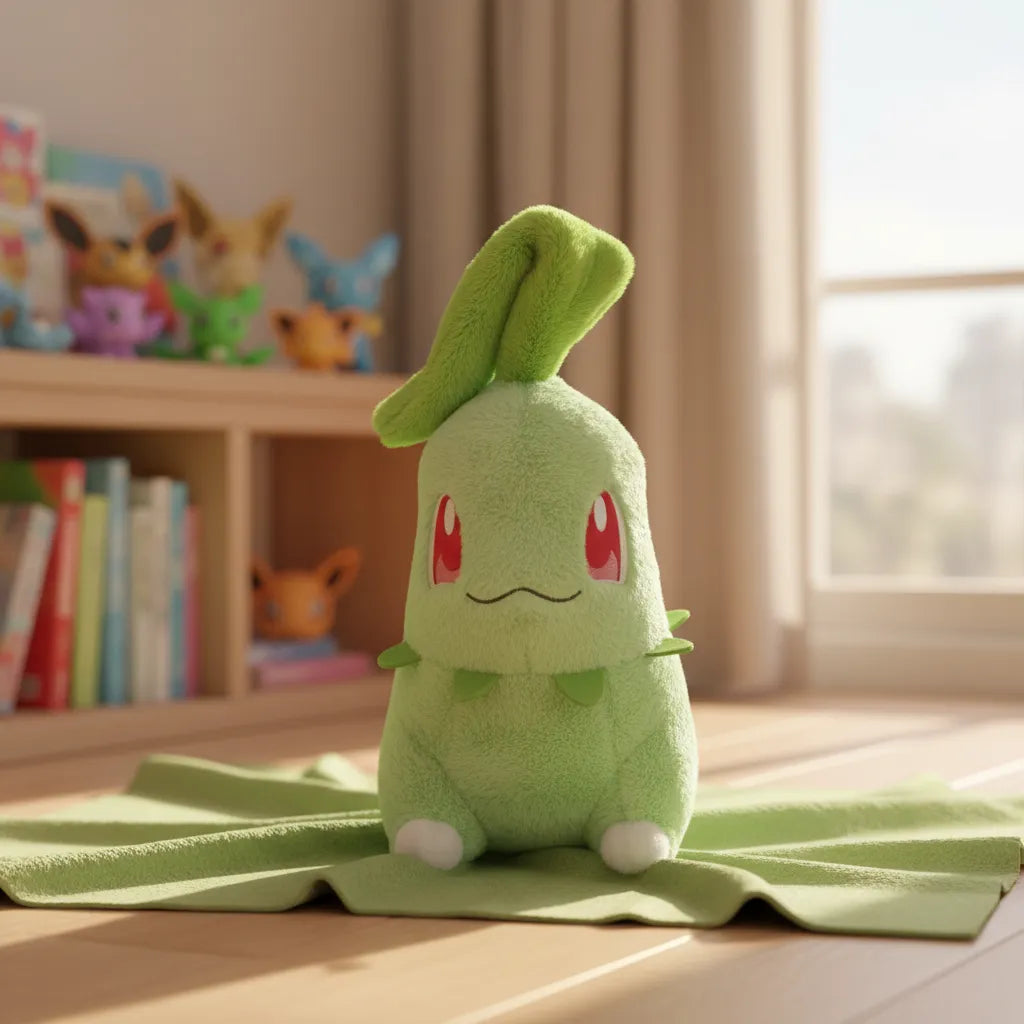 Peluche Chikorita- Pokemon - Peluche 52 cm -Algodón/ Felpa