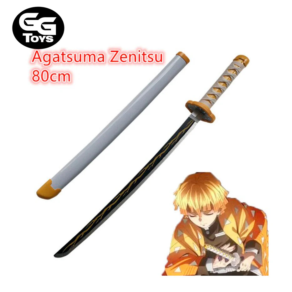 Espada Katana Zenitsu - Demon Slayer - Cosplay 80 cm - Sellado en Plástico - Madera
