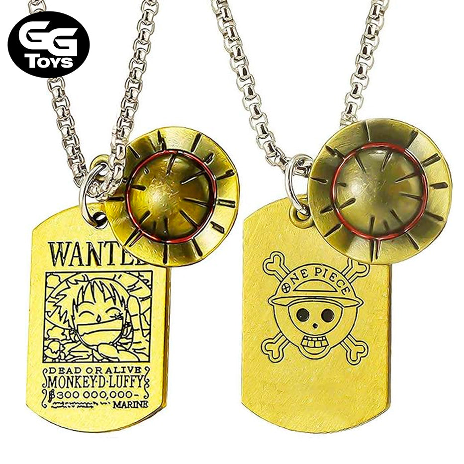 Se Busca Monkey D. Luffy - One Piece - Collar 5 cm - Aleación de Zinc