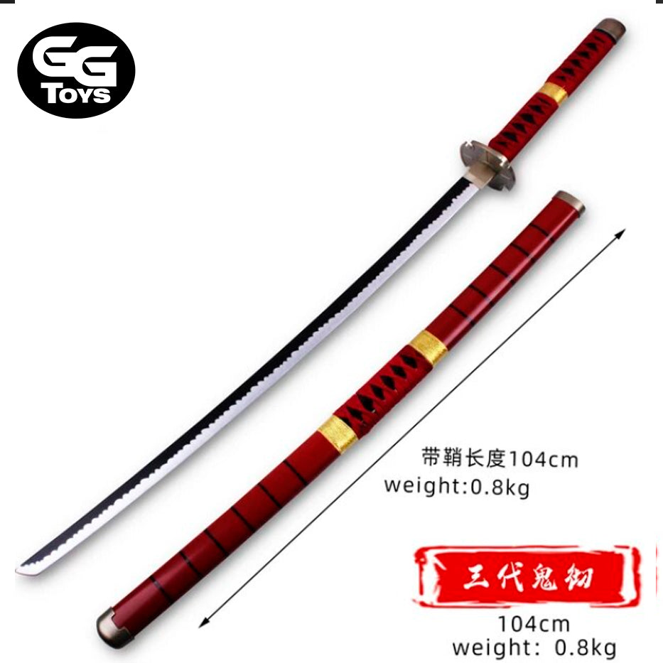 Espadas Katanas Zoro - One Piece - Cosplay 104 cm - Sellado en Plástico - Madera