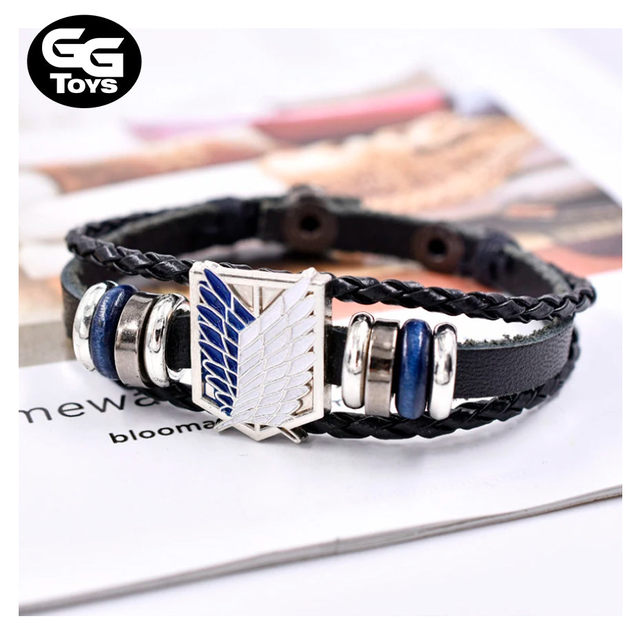 Pulsera - Shingeki no Kyojin 20 cm - Cuero Sintético / Zinc