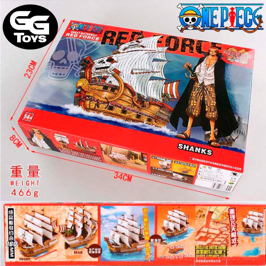 Red Force Barco Shanks Armable - One Piece - Model Kit 16.5 cm - En Caja - PVC / Plástico