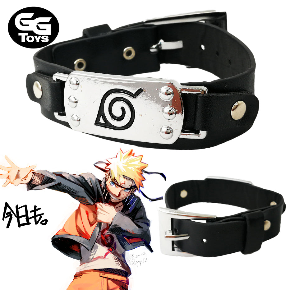 Pulsera de Cuero Fina - Naruto - 21 cm - Aleación de Zinc