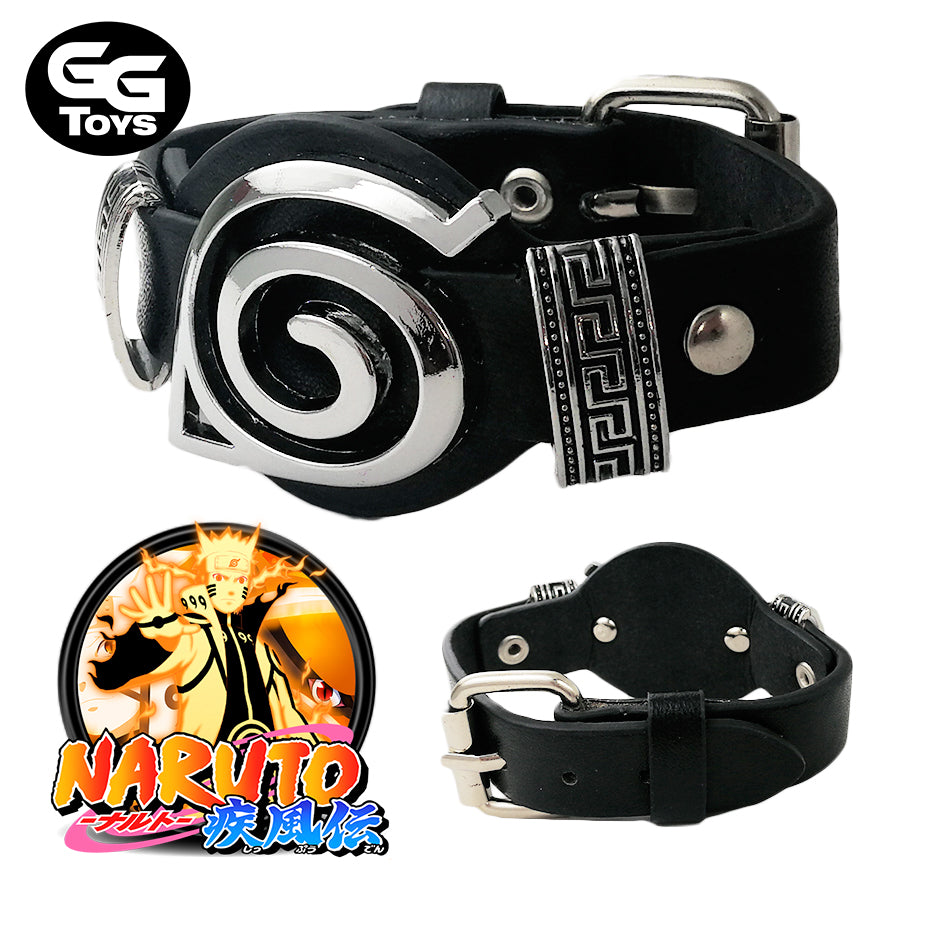 Pulsera de Cuero - Naruto - 25 cm - Aleación de Zinc