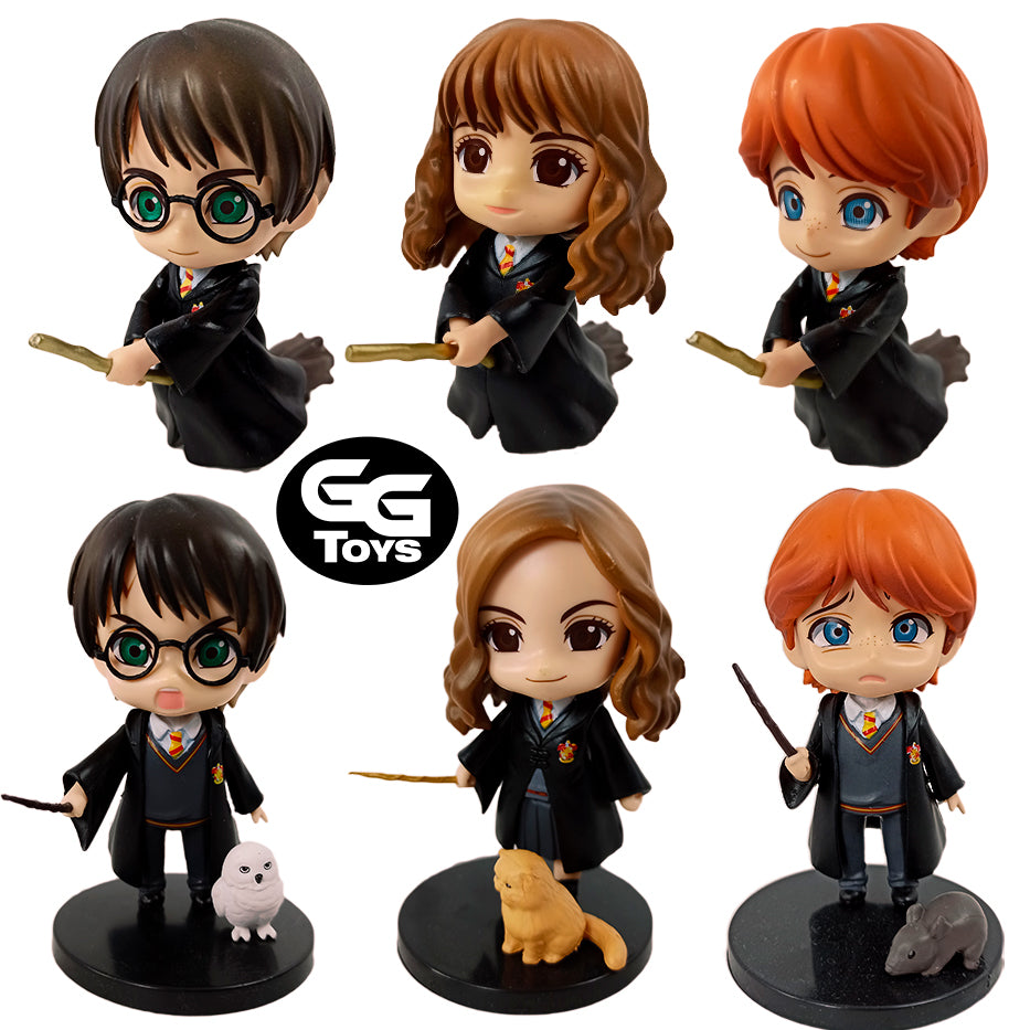 Chibis Harry Hermione Ron - Harry Potter - Figuras de Acción 10 cm - PVC / Plástico