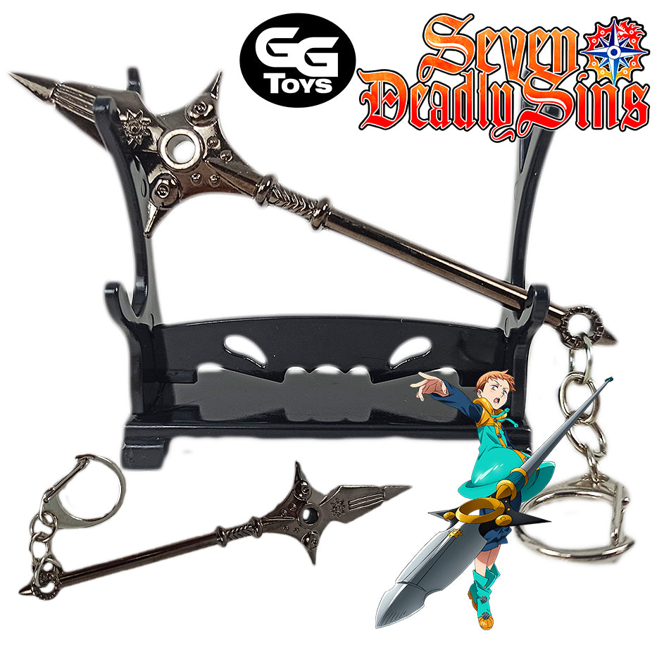 Lanza Espiritual Chastiefol King - Siete Pecados Capitales - Llavero 12 cm - Aleación de Zinc