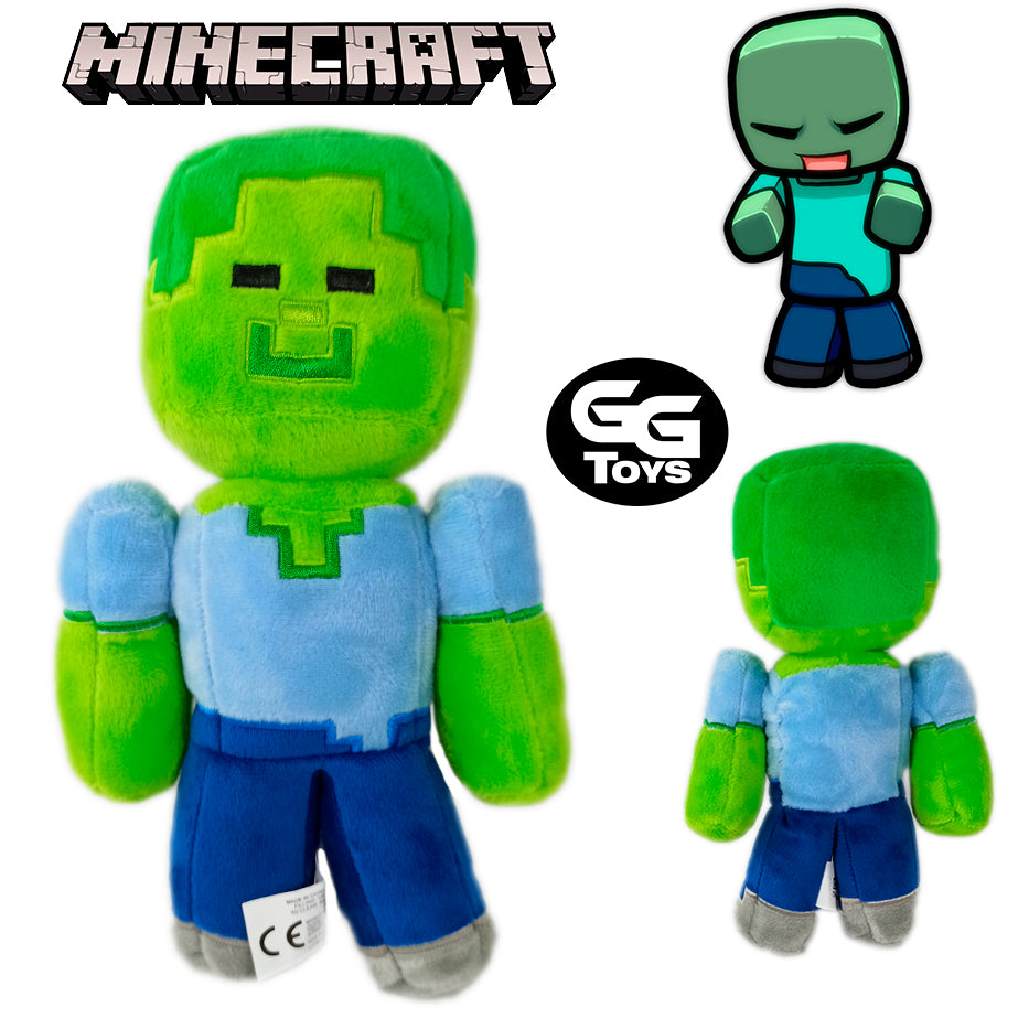 Zombie - Minecraft - Peluche 20 cm - Algodón/ Felpa