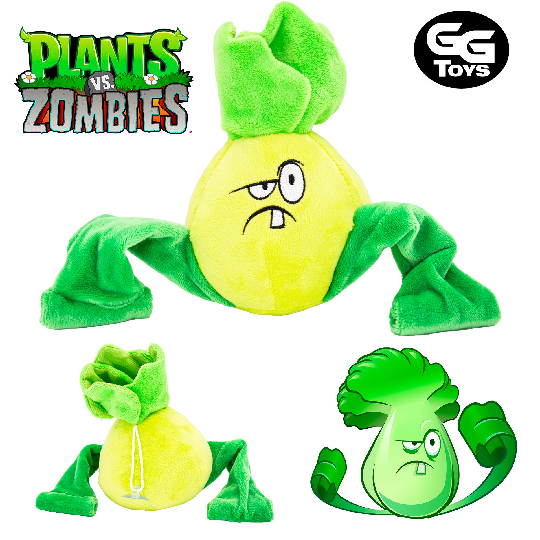 Lechuga - Plantas vs Zombies - Peluche 14 cm - Algodón/ Felpa
