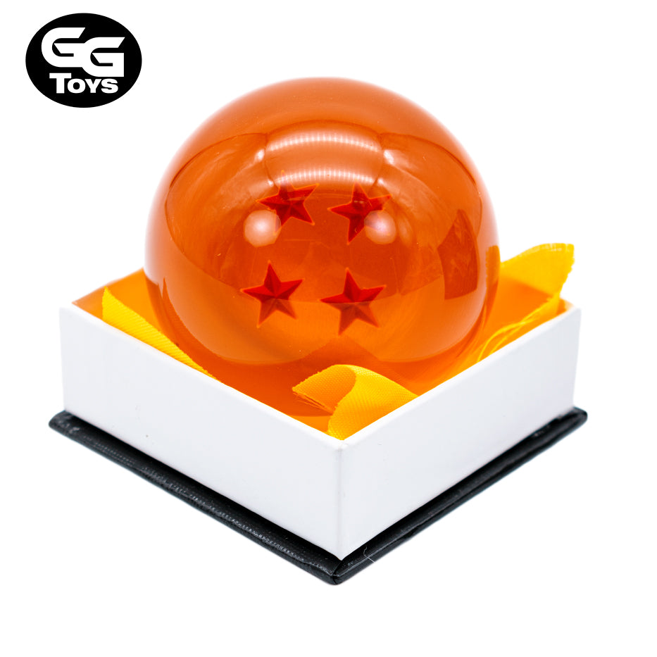 Esfera del Dragon 4 Estrellas Tamaño Real - Dragon Ball Z - Coleccionable 6 cm - En Caja - Resina
