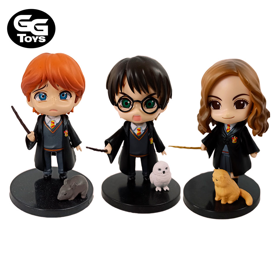 Chibis Harry Hermione Ron - Harry Potter - Figuras de Acción 10 cm - PVC / Plástico
