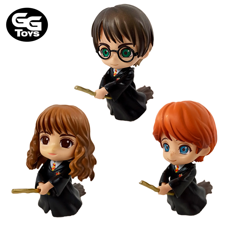 Chibis Harry Hermione Ron - Harry Potter - Figuras de Acción 10 cm - PVC / Plástico