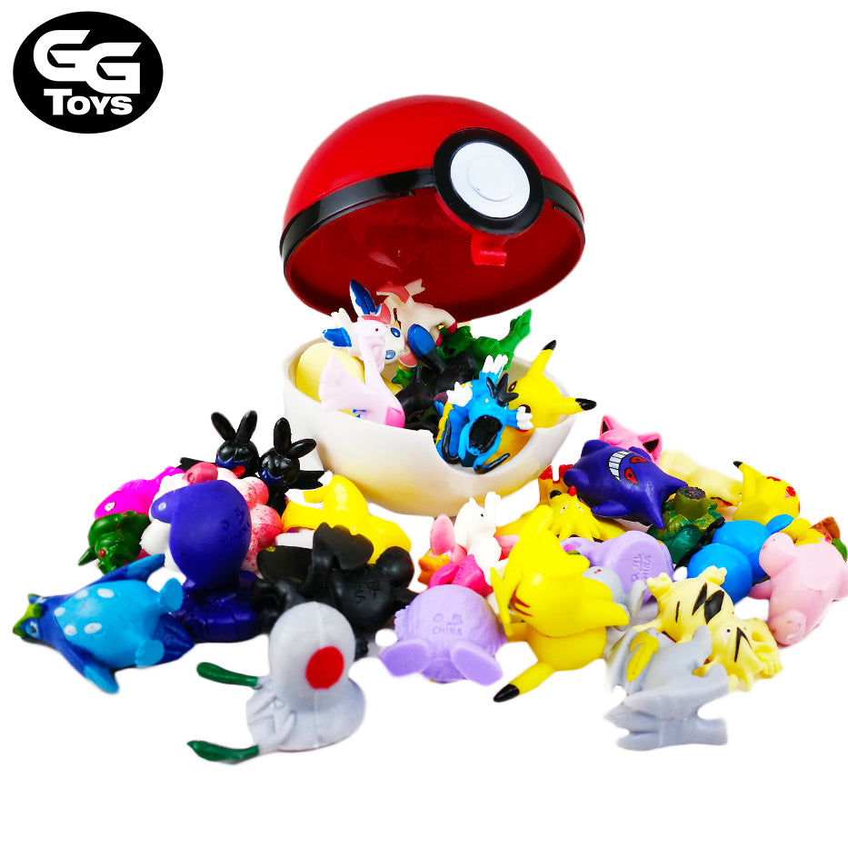 Pokebola + 5 Figuras de Pokemon al Azar - PVC / Plástico
