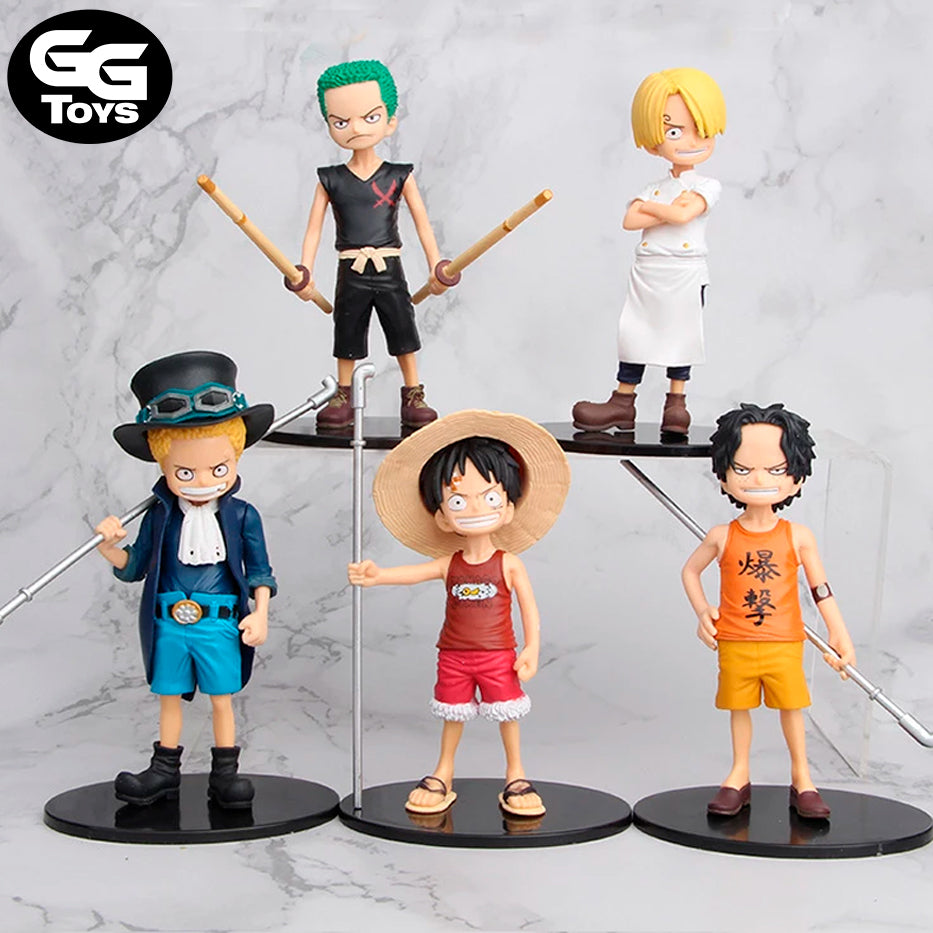 Luffy Sabo Ace Sani Zoro de Niños - One Piece - Figura de Acción 15 cm - PVC / Plástico