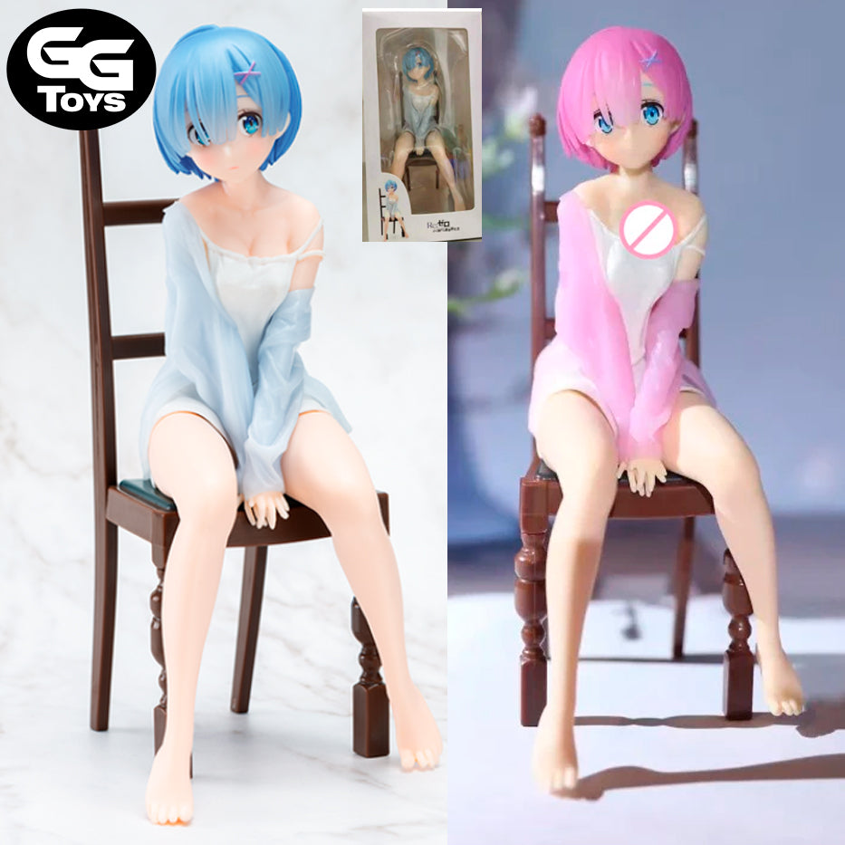 Rem y Ram Pijama - Re Zero - Figura de Acción 15 cm - En Caja - PVC / Plástico