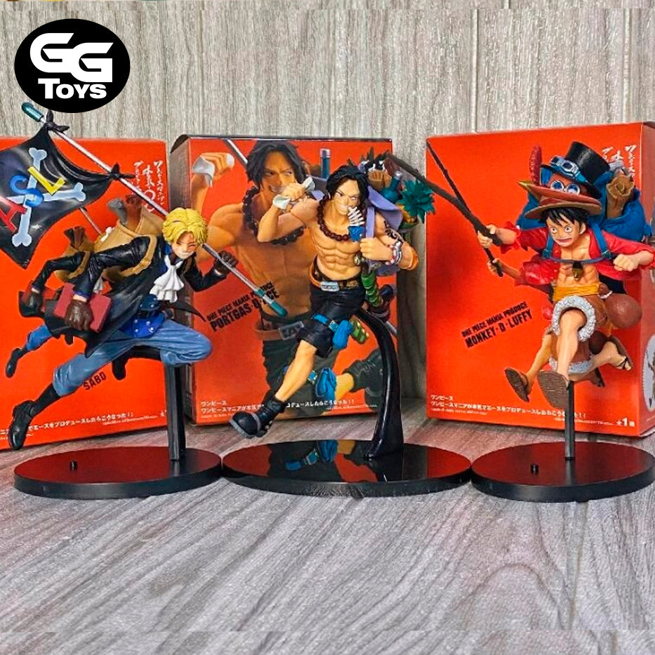Luffy Ace y Sabo Saltando - One Piece - Figura de Acción 19 cm - En Caja - PVC / Plástico