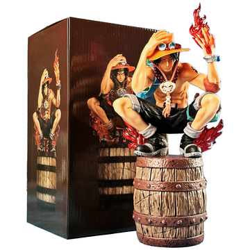 Ace sobre Barril - One Piece - Figura de Acción 34 cm - En Caja - PVC / Plástico