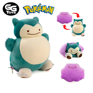 Ditto Reversible a Snorlax - Pokemon - Peluche 20 cm - Felpa/Algodón