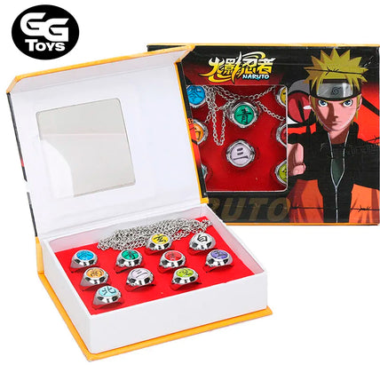 Anillos de Akatsuki - 10 Unidades en Caja - Naruto Shippuden - Aleación de Zinc