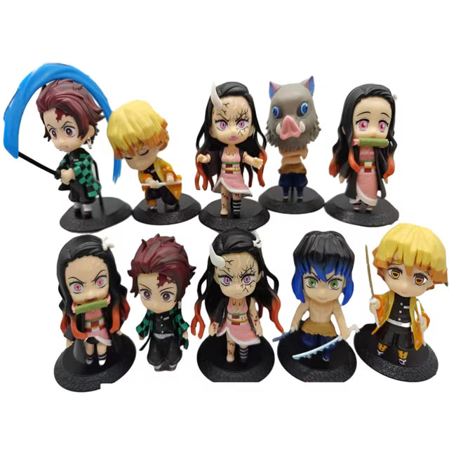Chibis Demon Slayer V4 - Figuras de Acción 10 cm - PVC / Plástico