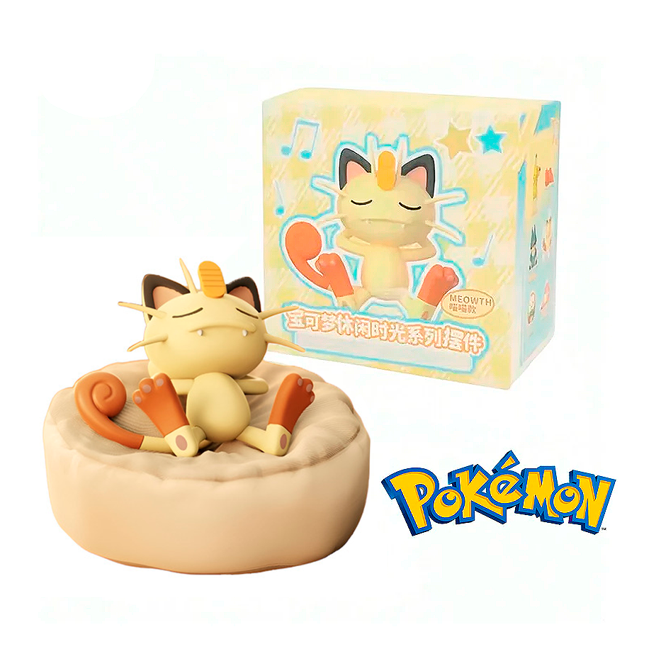 Meowth Durmiendo - Pokemon - Figura de Acción 6 cm - En Caja - PVC / Plástico