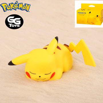 Pikachu Durmiendo Pokemon - Lámpara a pilas 10 cm - En Caja - PVC / Plástico